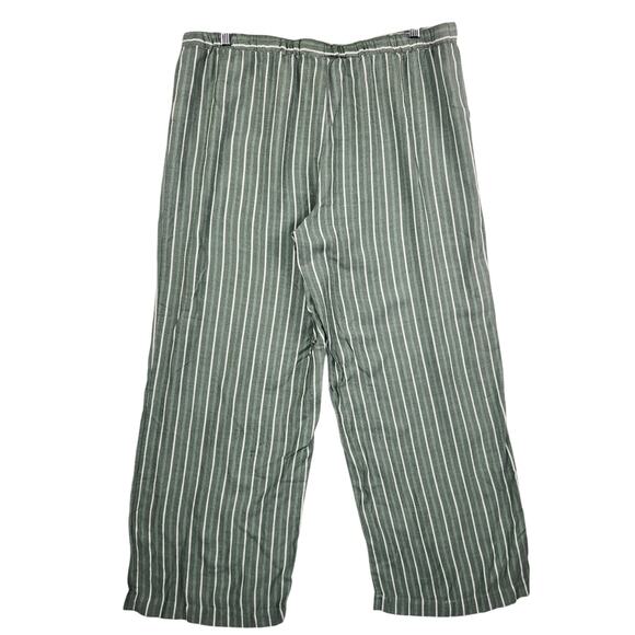 Cozy Earth Soft Woven Lounge Pants Women XL Green White Striped Pajama EUC - Picture 2 of 14